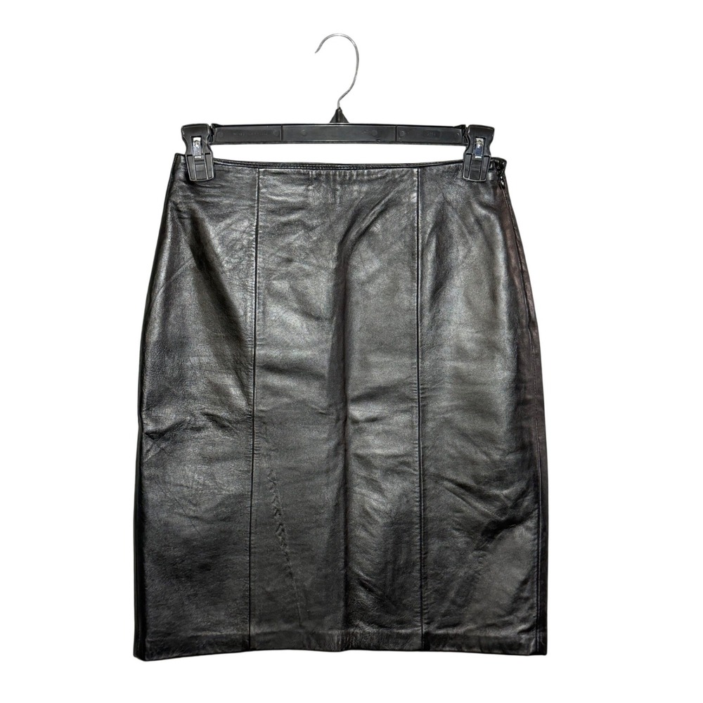 Jaclyn Smith Classic 100% Leather Pencil Skirt Size 8